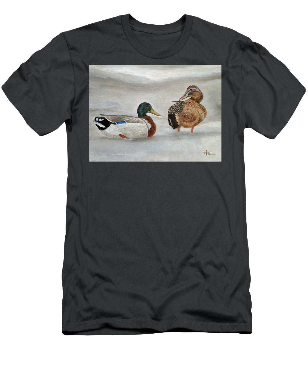 Mallard Duck Couple Angeles M Pomata T-Shirt