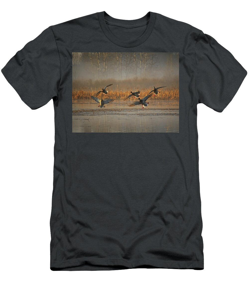 Mallards with Feet Dangling Dale Kauzlaric T-Shirt