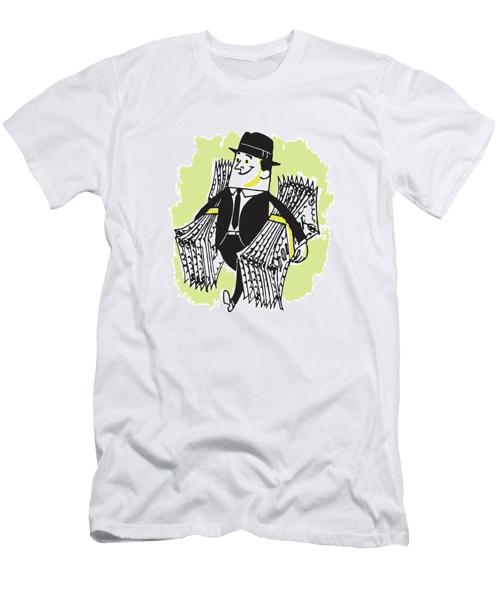 Man Carrying Dollar Bills Csa Images T-Shirt