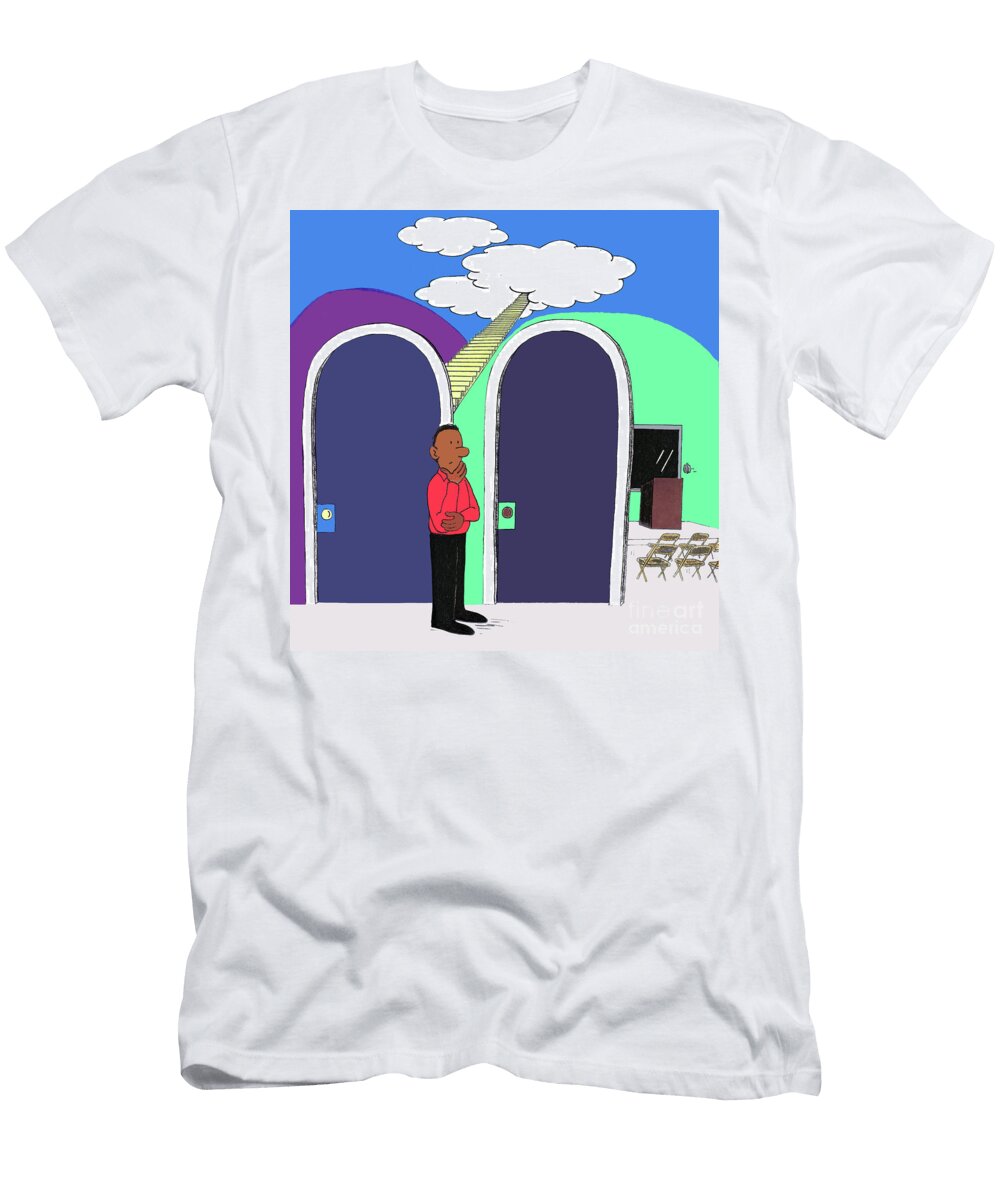 Man Choosing Between Heaven or a Lecture on It Lee Serenethos T-Shirt