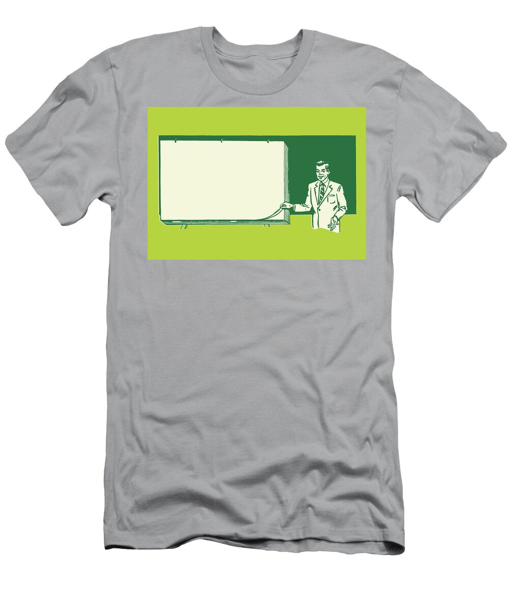 Man Giving Presentation By Blank Paper Csa Images T-Shirt