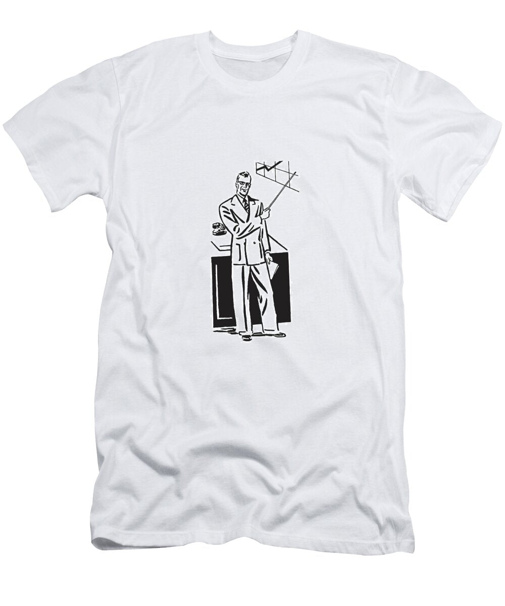 Man in Suit Making Presentation and Pointing to Chart Csa Images T-Shirt