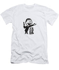Man Next to Stack of Books Gesturing Csa Images T-Shirt