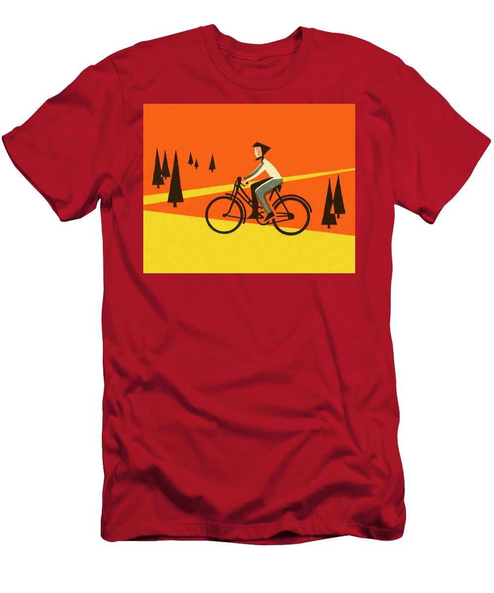 Man on Bicycle Csa Images T-Shirt