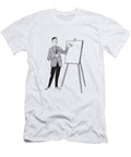 Man Presenting Blank Page on Easel Csa Images T-Shirt