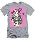 Man with Many Questions Reading Book Csa Images T-Shirt