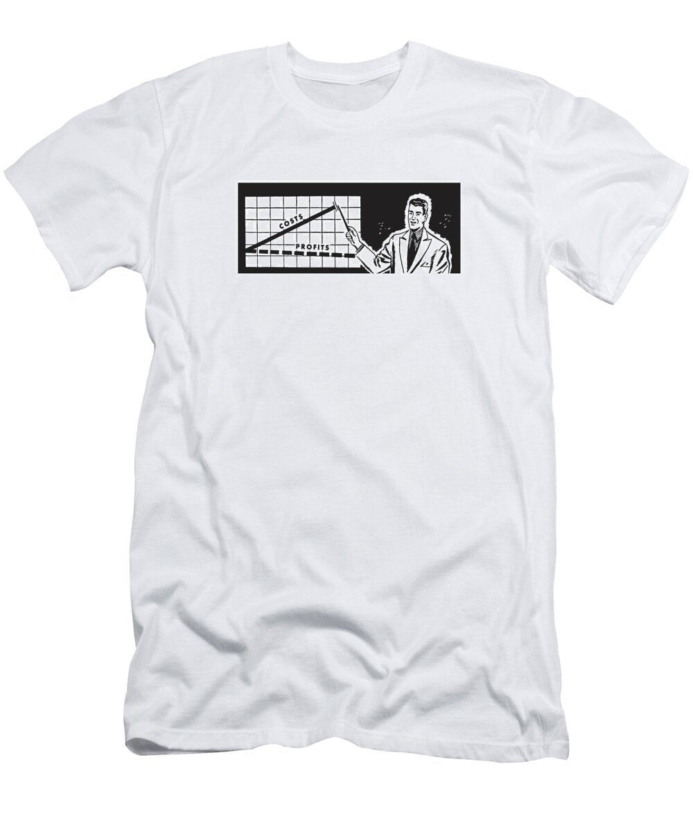 Man with Profit Loss Chart Csa Images T-Shirt