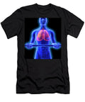 Man with Red Lungs Lifting Weights Ikon Ikon Images T-Shirt