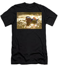 Mandarin Duck Drake Swimming on Pond Backlit By Rising Sun Oscar Dewhurst Natureplcom T-Shirt