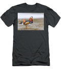 Mandarin Duck Drake Walking on Frozen Lake London UK Oscar Dewhurst Natureplcom T-Shirt