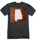Map of Alabama State Outline White Distressed Paint on Reclaimed Wood Planks Design Turnpike T-Shirt