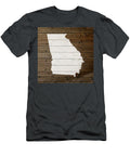 Map of Georgia State Outline White Distressed Paint on Reclaimed Wood Planks Design Turnpike T-Shirt