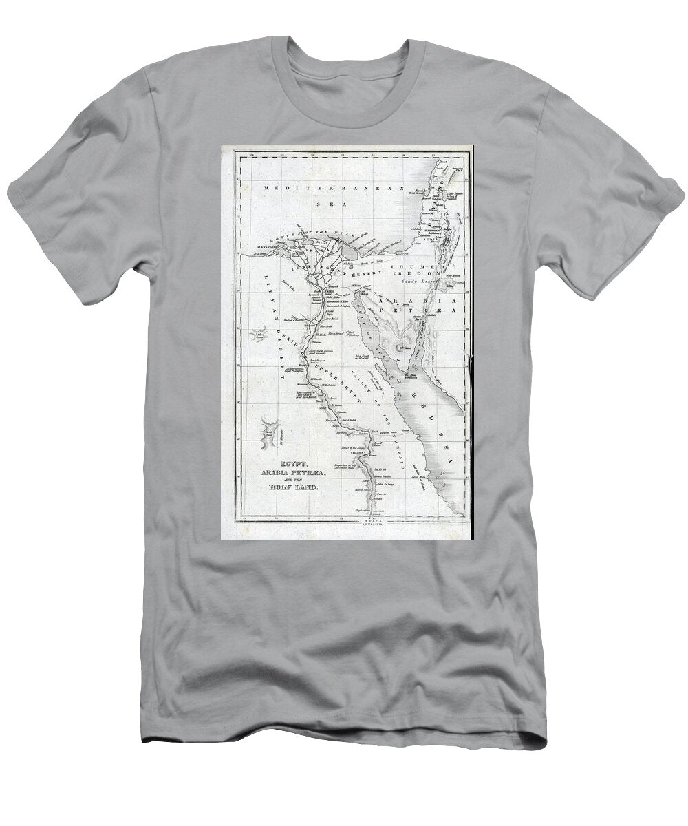Map of Nubia Egypt Through Sinai to Petra and the Holy Land T1 Historic Illustrations T-Shirt