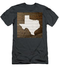 Map of Texas State Outline White Distressed Paint on Reclaimed Wood Planks Design Turnpike T-Shirt