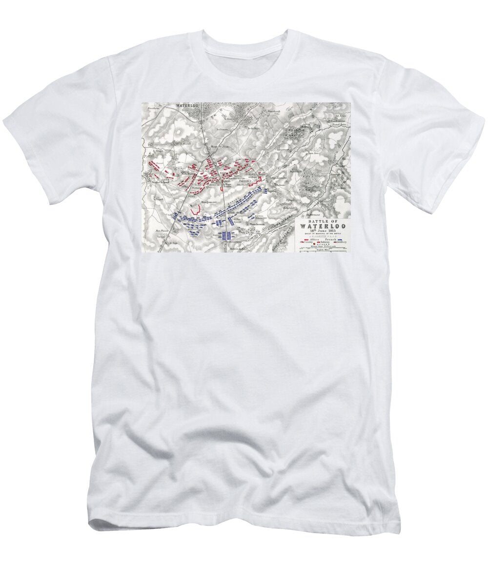 Map of the Battle of Waterloo Alexander Keith Johnston T-Shirt