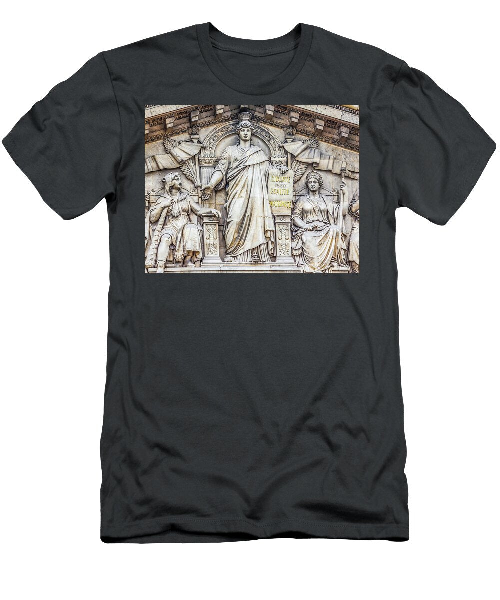 Marianne Lady Liberty Statues Facade National Assembly Paris Fra William Perry T-Shirt