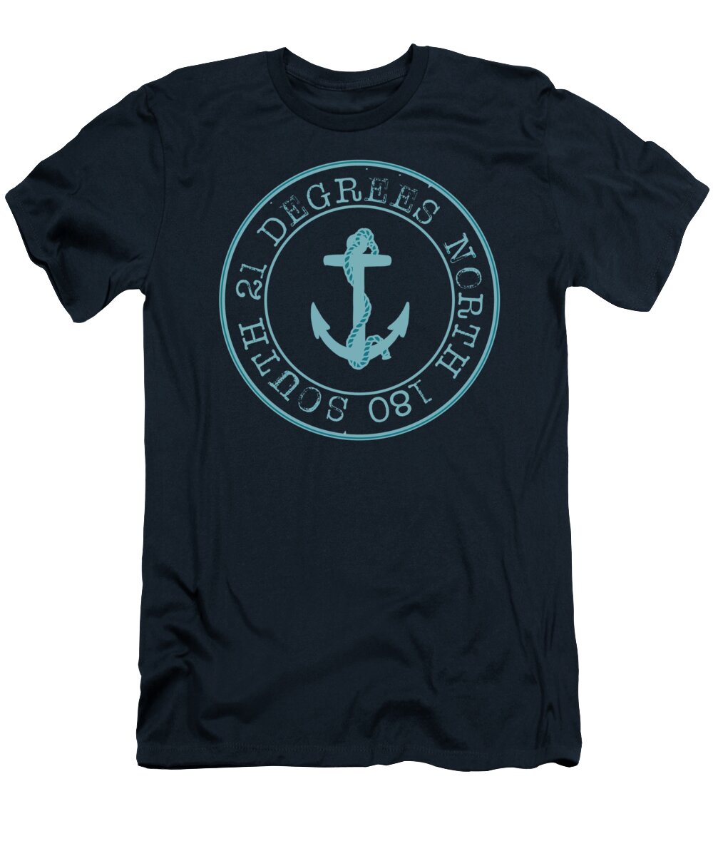 Marine Illustration with Anchor Alberto Ruiz T-Shirt