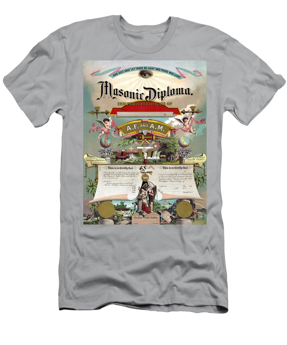 Masonic Diploma 1891 Motionage Designs T-Shirt