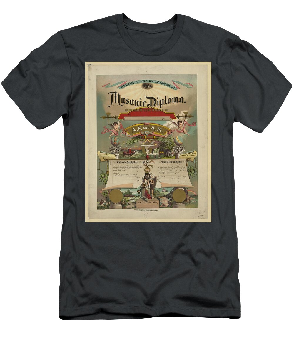 Masonic Diploma Lccn2003656990 Motionage Designs T-Shirt