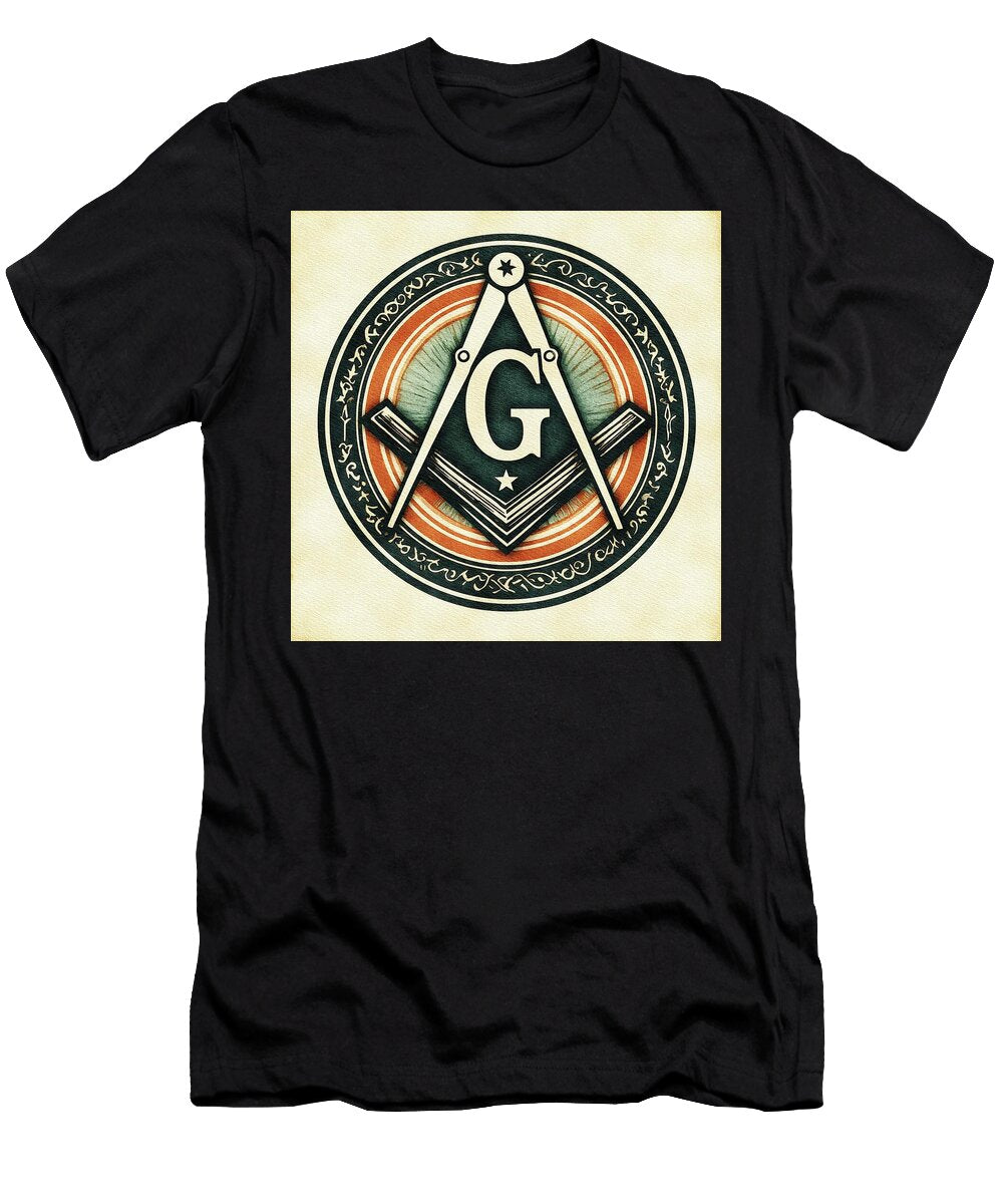 Masonic Emblem with Compass and Square Pierre Blanchard T-Shirt