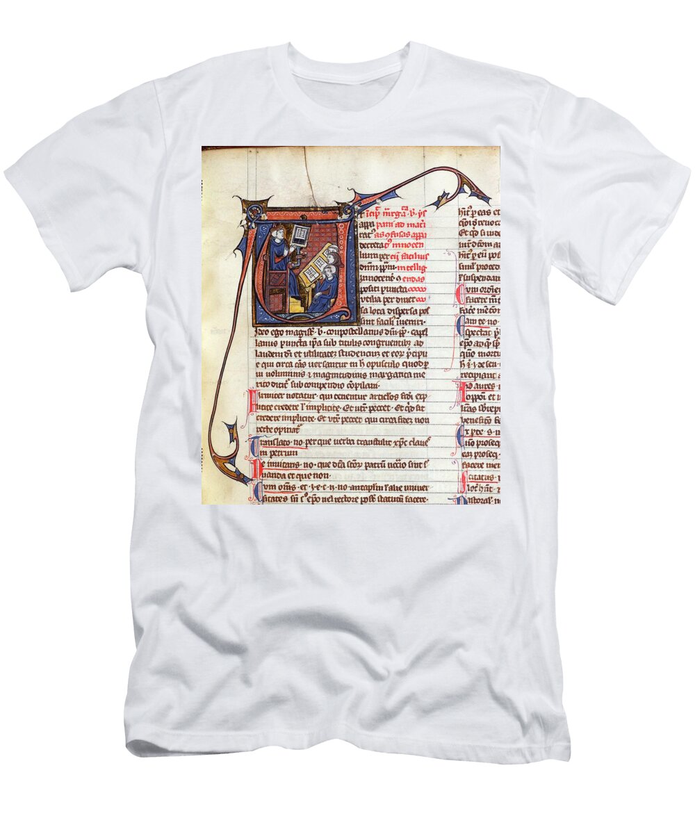 Master of Canonical Law and His Pupils From Apparatus in Quinque Libros Decretalium By Pope Innocent Iv French School T-Shirt