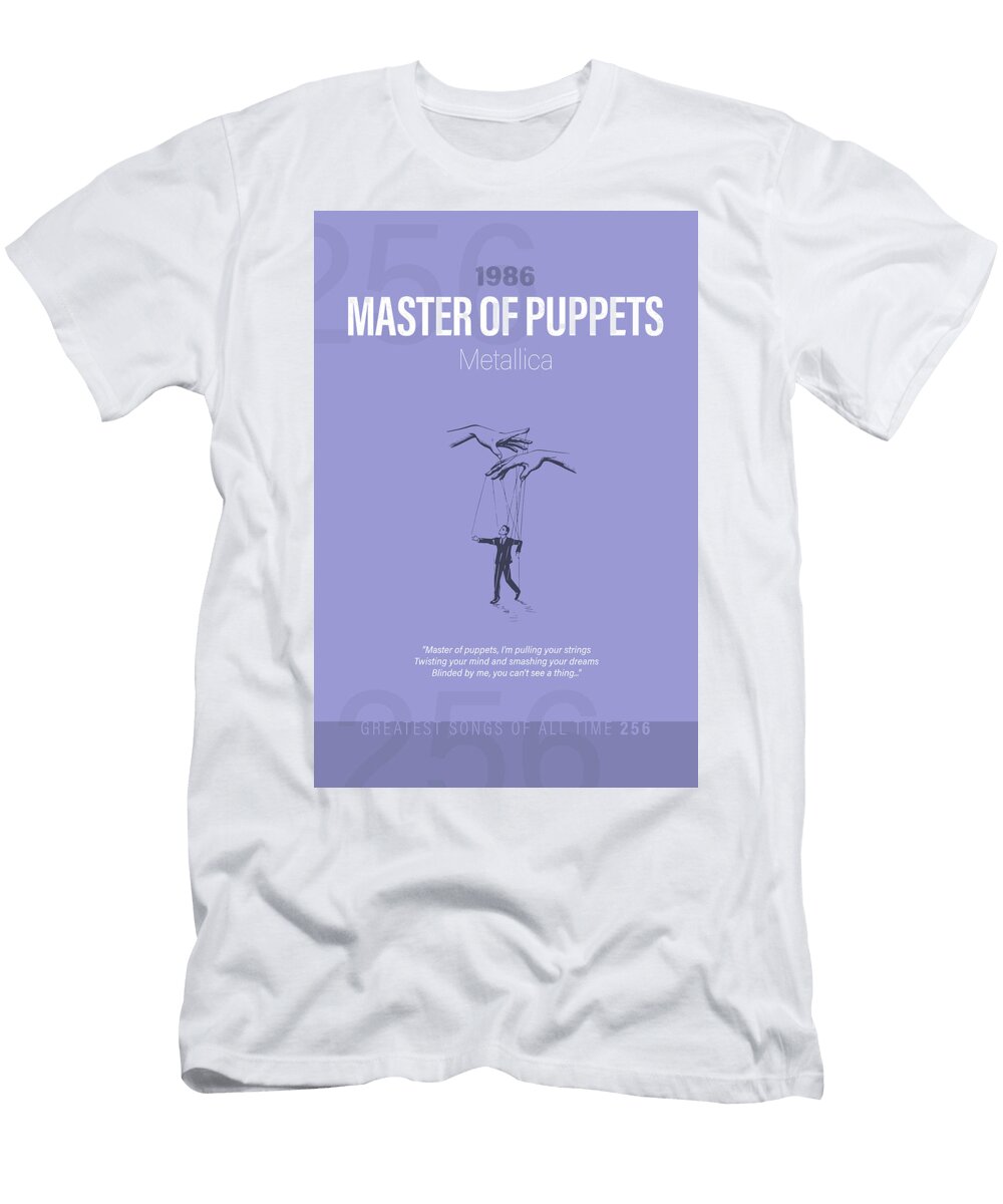 Master of Puppets Metallica Minimalist Song Lyrics Greatest Hits of All Time 256 Design Turnpike T-Shirt