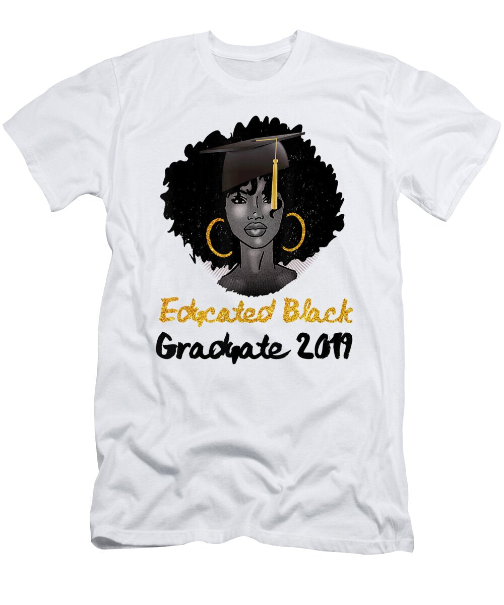 Masters Degree Educated Melanin Black Queen Masters Degree Gift Png Sublimation Print Tu Hoang T-Shirt