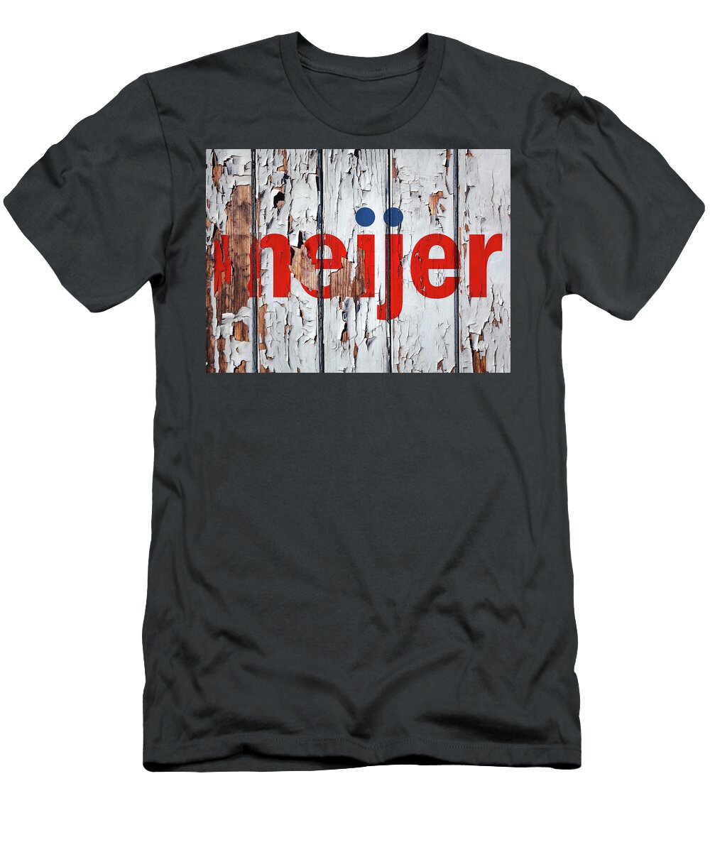 Meijer Vintage Logo on Peeling Paint Wall Design Turnpike T-Shirt