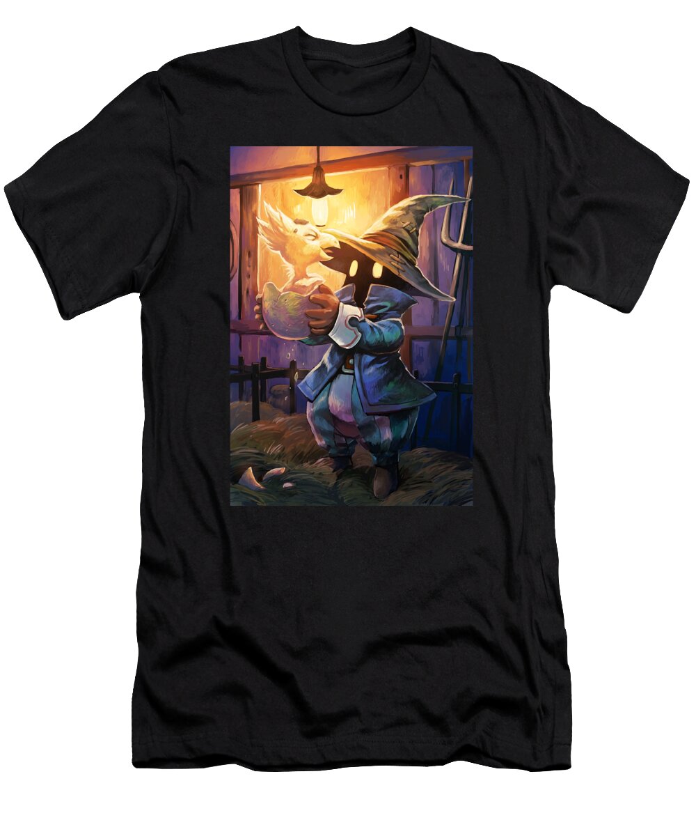 Mens Funny Role Final Playing Fantasy Video Games Gift Music Fans Anime Chipi T-Shirt