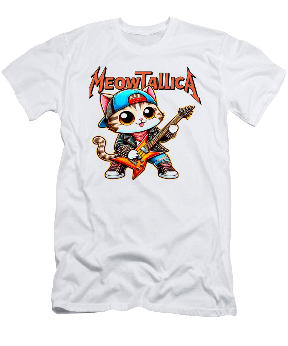 Meowtallica Cat Guitarist Quang Vu T-Shirt