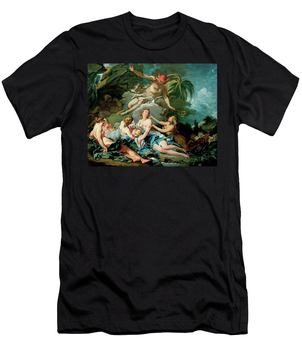 Mercury Entrusting the Infant Bacchus to the Nymphs of Nysa Francois Boucher T-Shirt