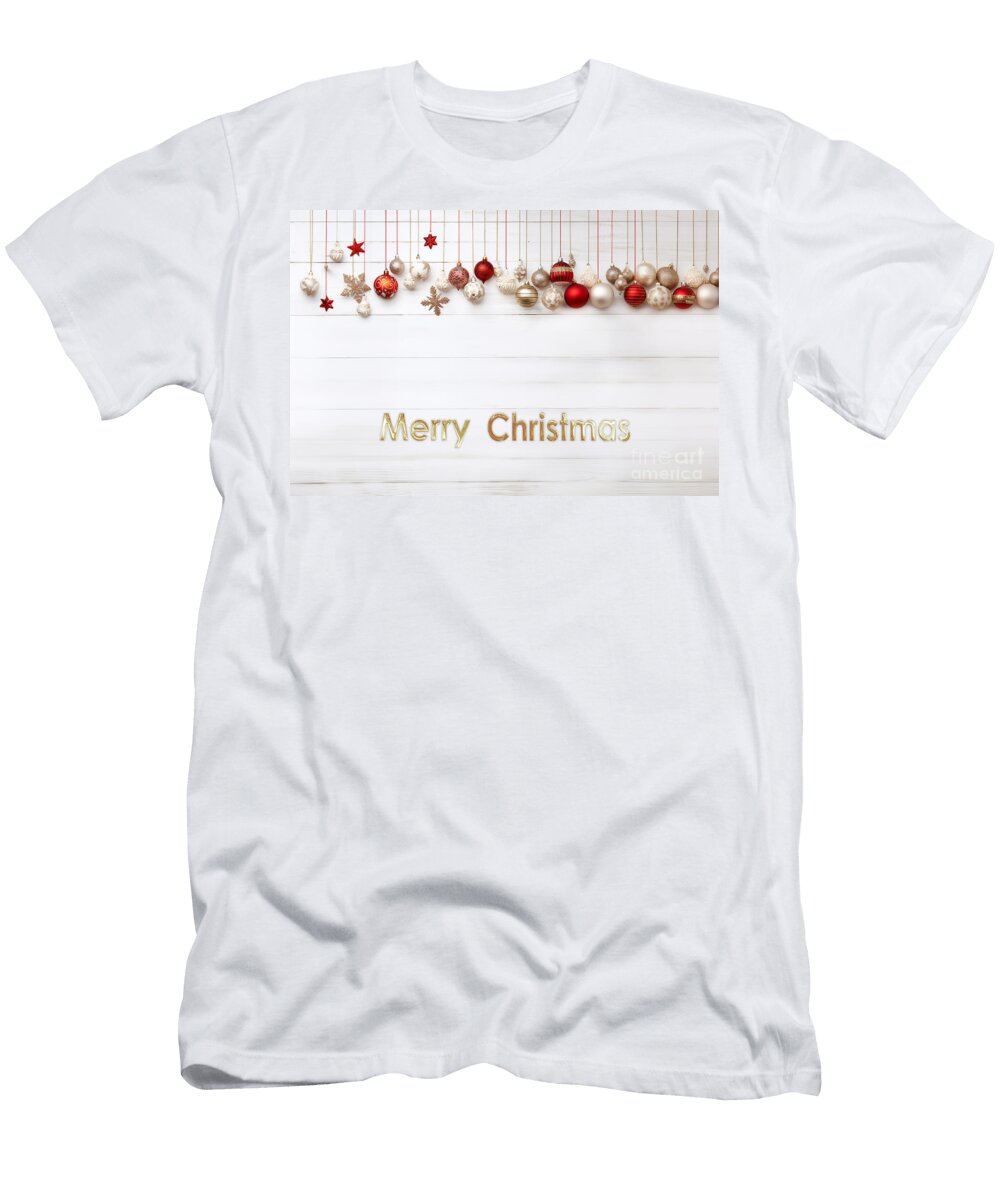 Merry Christmas Hanging Balls and Ornaments Delphimages Photo Creations T-Shirt