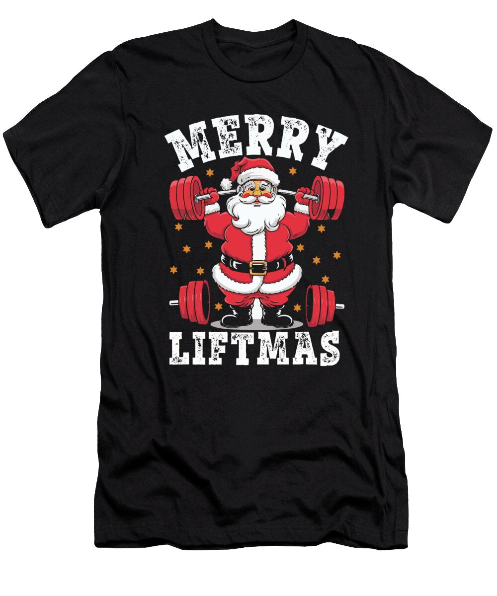 Merry Liftmas Santa Claus Weightlifter Natalie Lidford T-Shirt