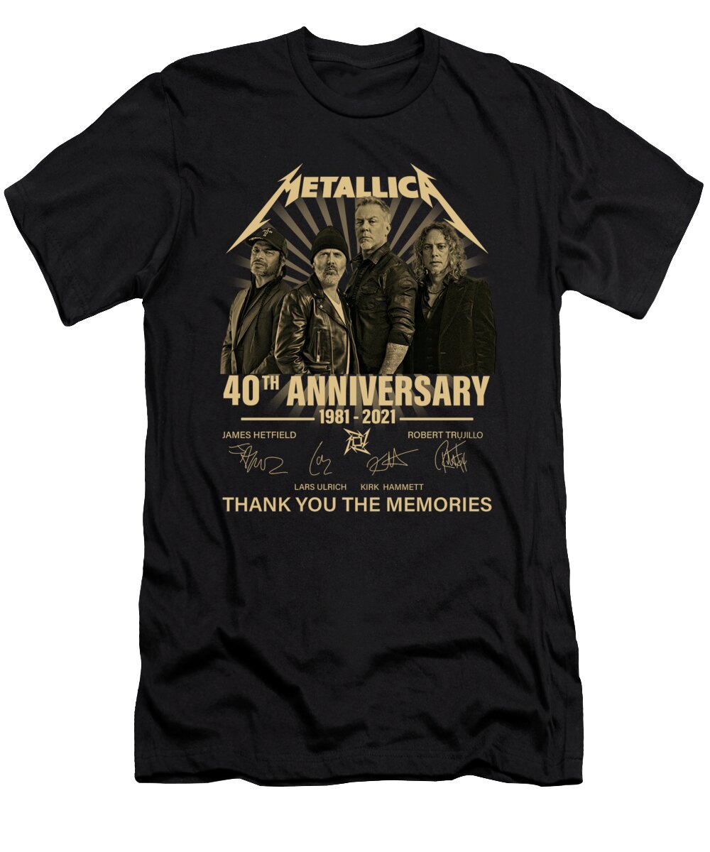 Metallica Band 40th Anniversary 1981 2021 Thank You for the Memories Signatures Thh T-Shirt
