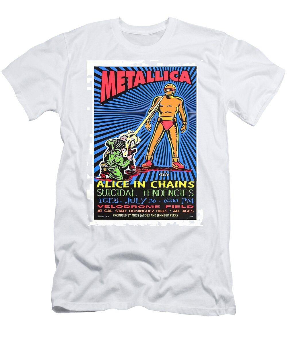 Metallica Concert Poster with Neon Designs World Art Collective T-Shirt