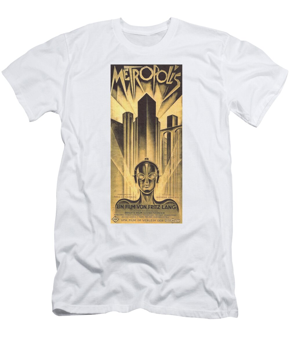 Metropolis 1927 Bauhaus Style Poster Vintage Sci Fi Movie Art Print Expressionism Exhibition Re Make T-Shirt
