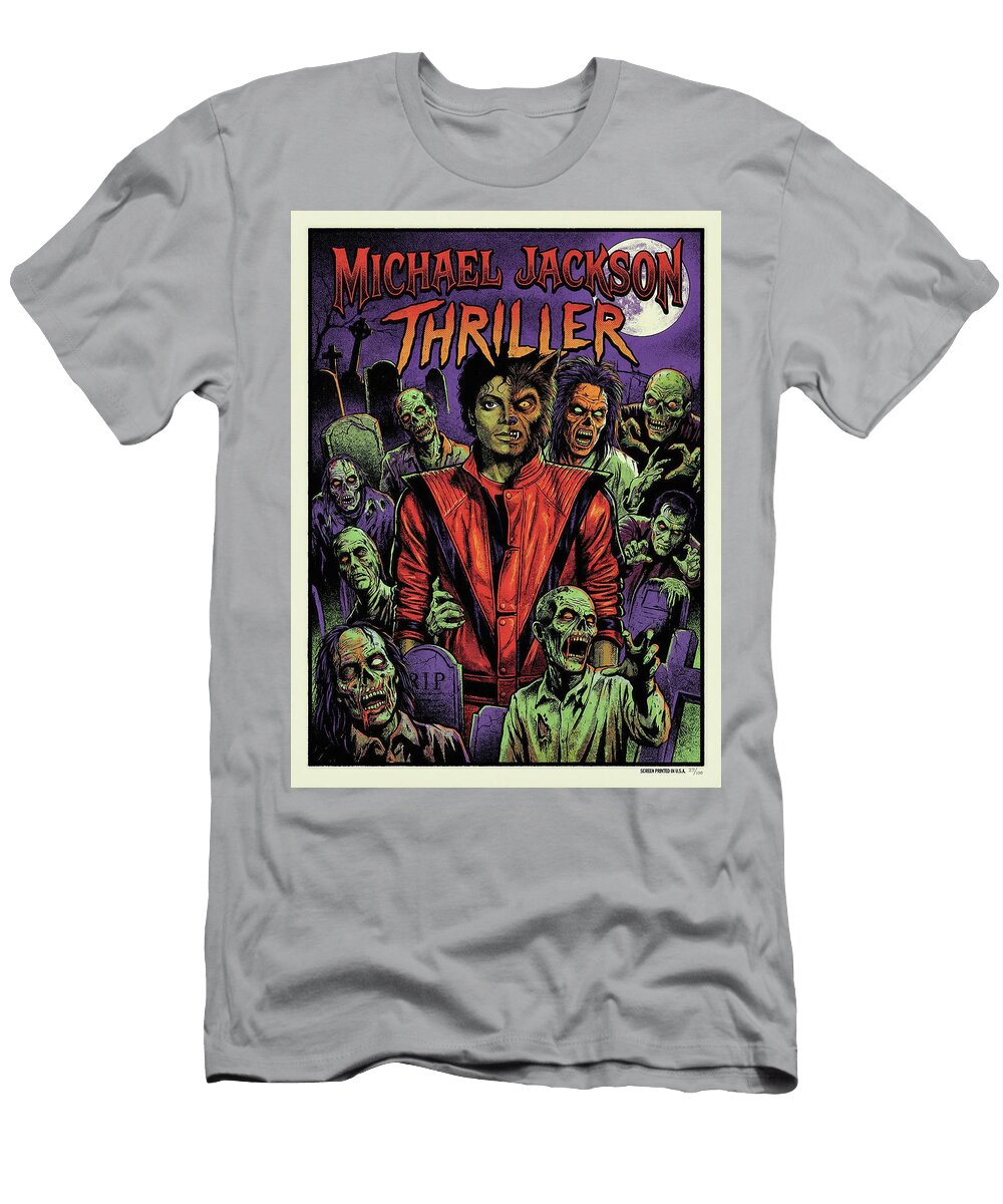 Michael Jacksons Thriller Zombies Minimal Music Poster Retro Vintage Singer Band Art Sampadart Gallery T-Shirt