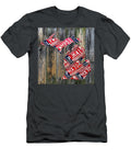 Michigan 1976 Bicentennial License Plate Map on Reclaimed Wood Treehouse Planks Design Turnpike T-Shirt
