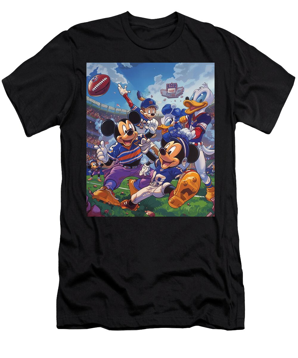 Mickey Mouse Vs Colorado Rockies Animated Field Feats Robertz Schuler T-Shirt