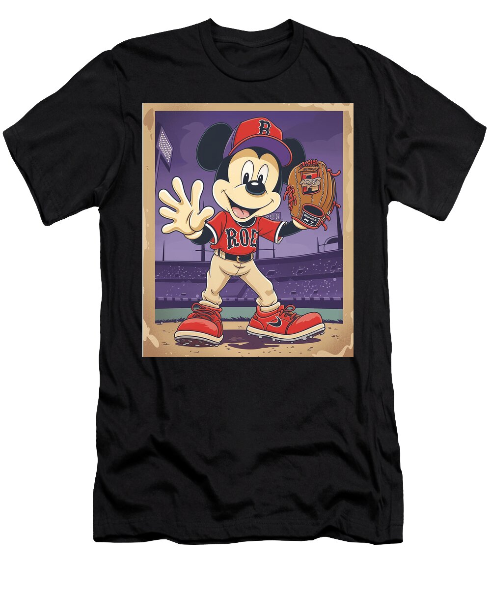 Mickey Mouse Vs Colorado Rockies Mouse Meets Mile High Robertz Schuler T-Shirt