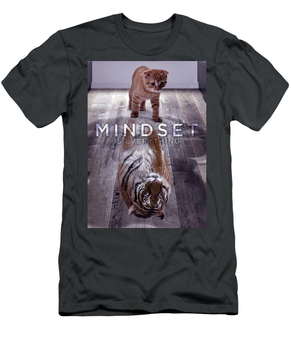Mindset Is Everything Cat and Tiger Water Reflection Success Matthew Chan T-Shirt