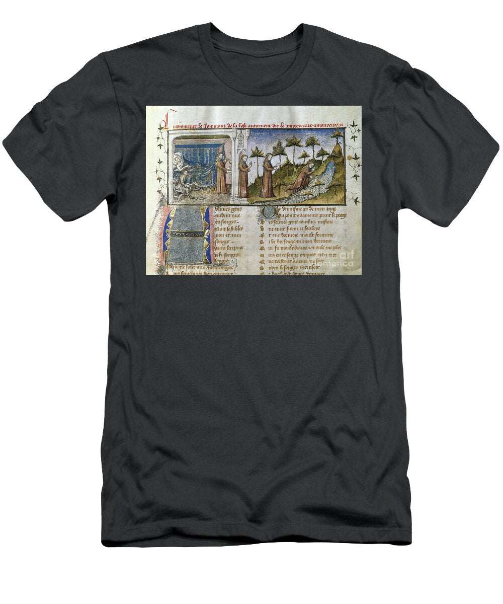 Miniature Folio 2 From Le Roman De LA Rose C13th Century Unknown Artist T-Shirt