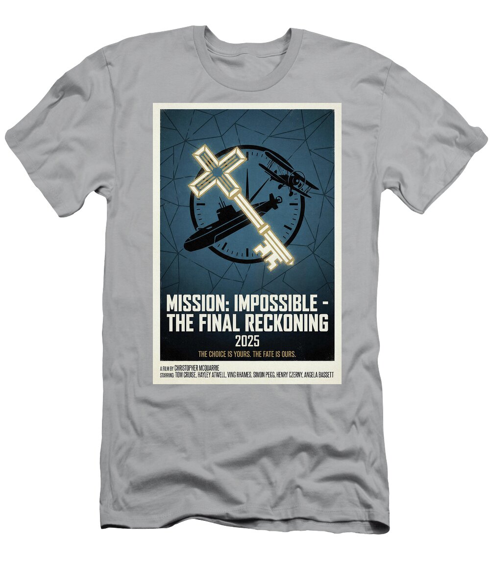 Mission Impossible the Final Reckoning Minimal Movie Poster Retro Film Poster Vintage Sampadart Gallery T-Shirt