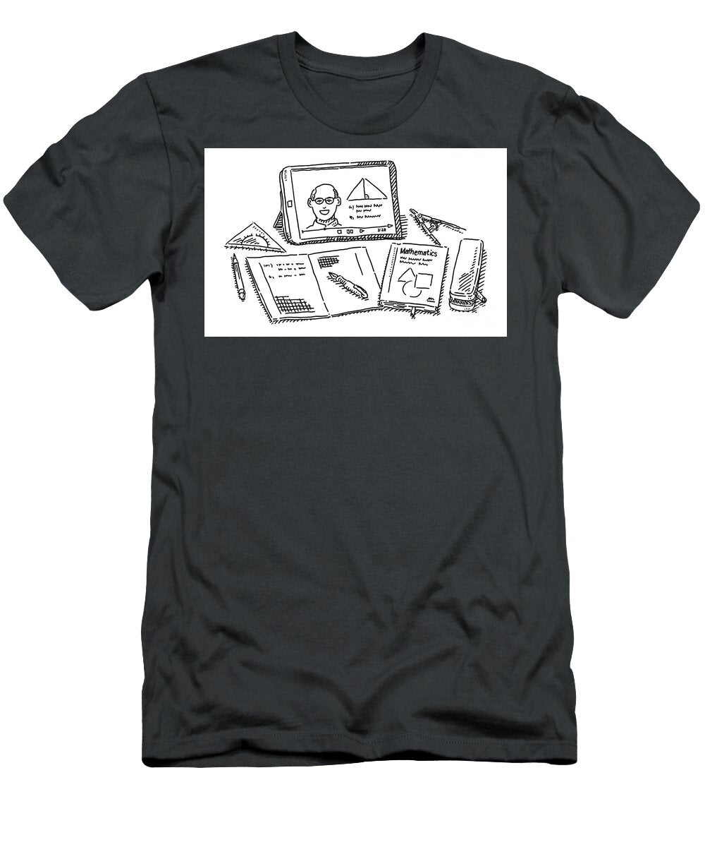 Modern Learning Utensils Tablet Computer Drawing Frank Ramspott T-Shirt