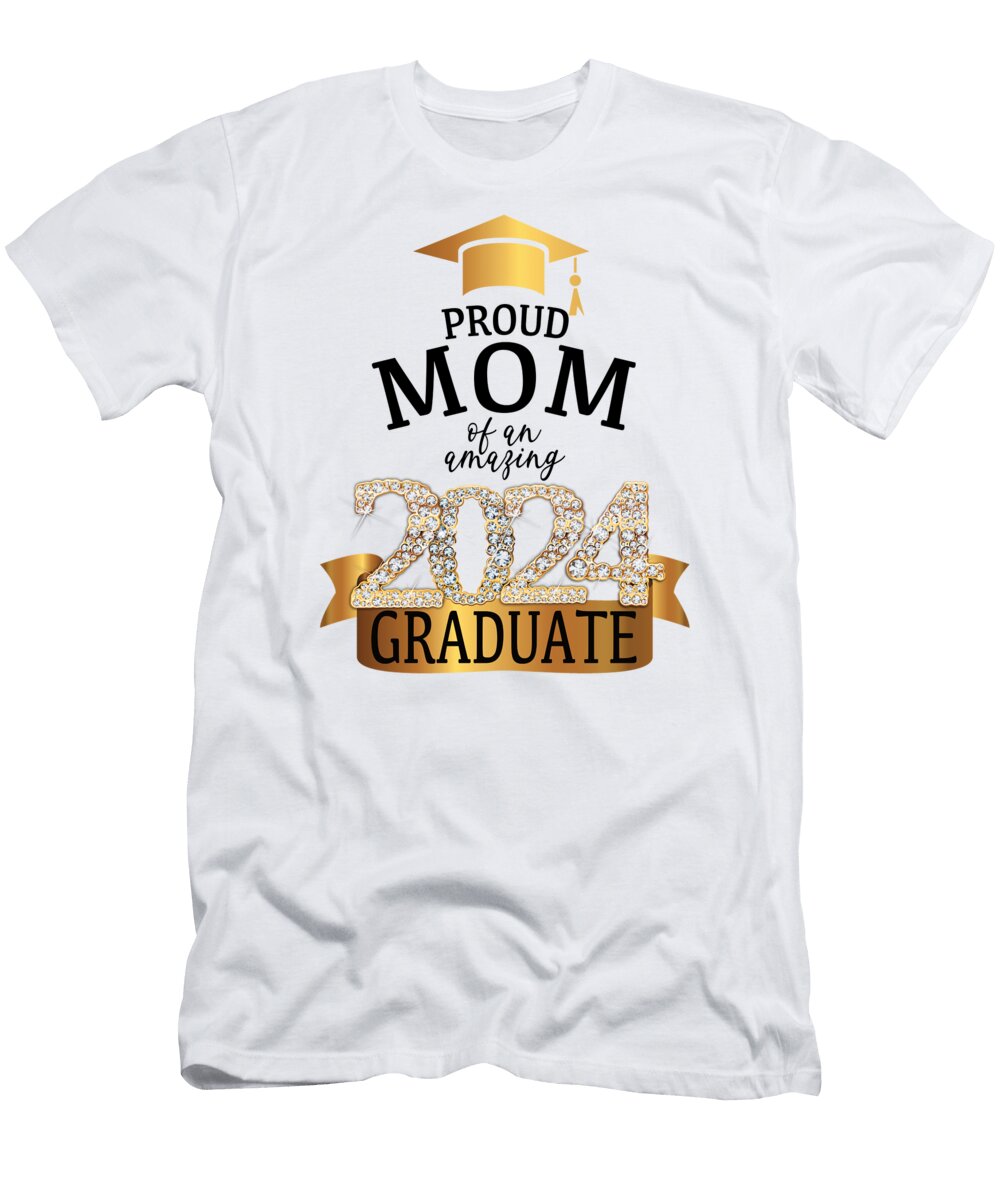 Mom of a 2024 Graduate I Yellow Diploma Millennialdesign T-Shirt
