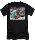 Monsieur Hot Dog Montreal Winter in the City Streetscene Hockey Art Paintings for Sale C Spandau Art Carole Spandau T-Shirt