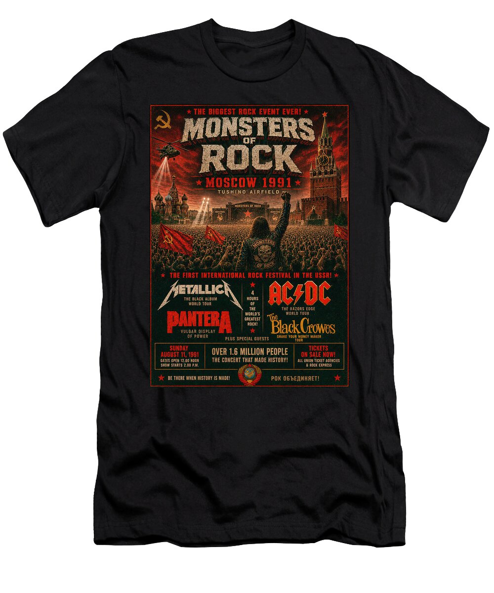 Monsters of Rock Moscow 1991 Poster Kevin Walker and Pixel Reverie T-Shirt