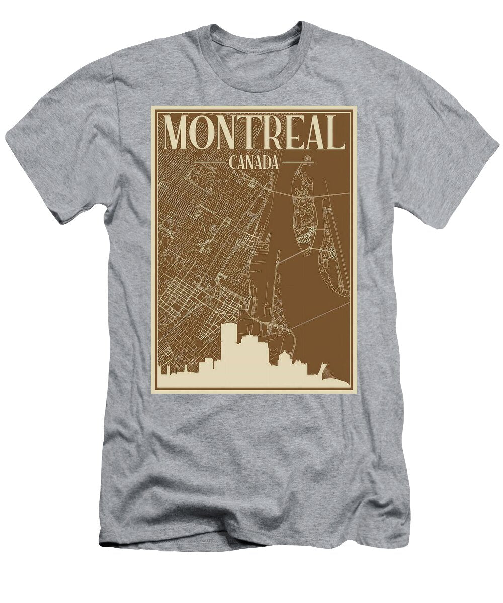 Montreal City Map Poster Montreal Canadiens Quebec Travel Poster Art Print T-Shirt
