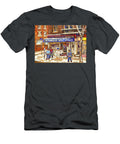 Montreal Corner Depanneur Arret Verdun Painting Street Hockey Art Scene Canadian Art Carole Spandau Carole Spandau T-Shirt