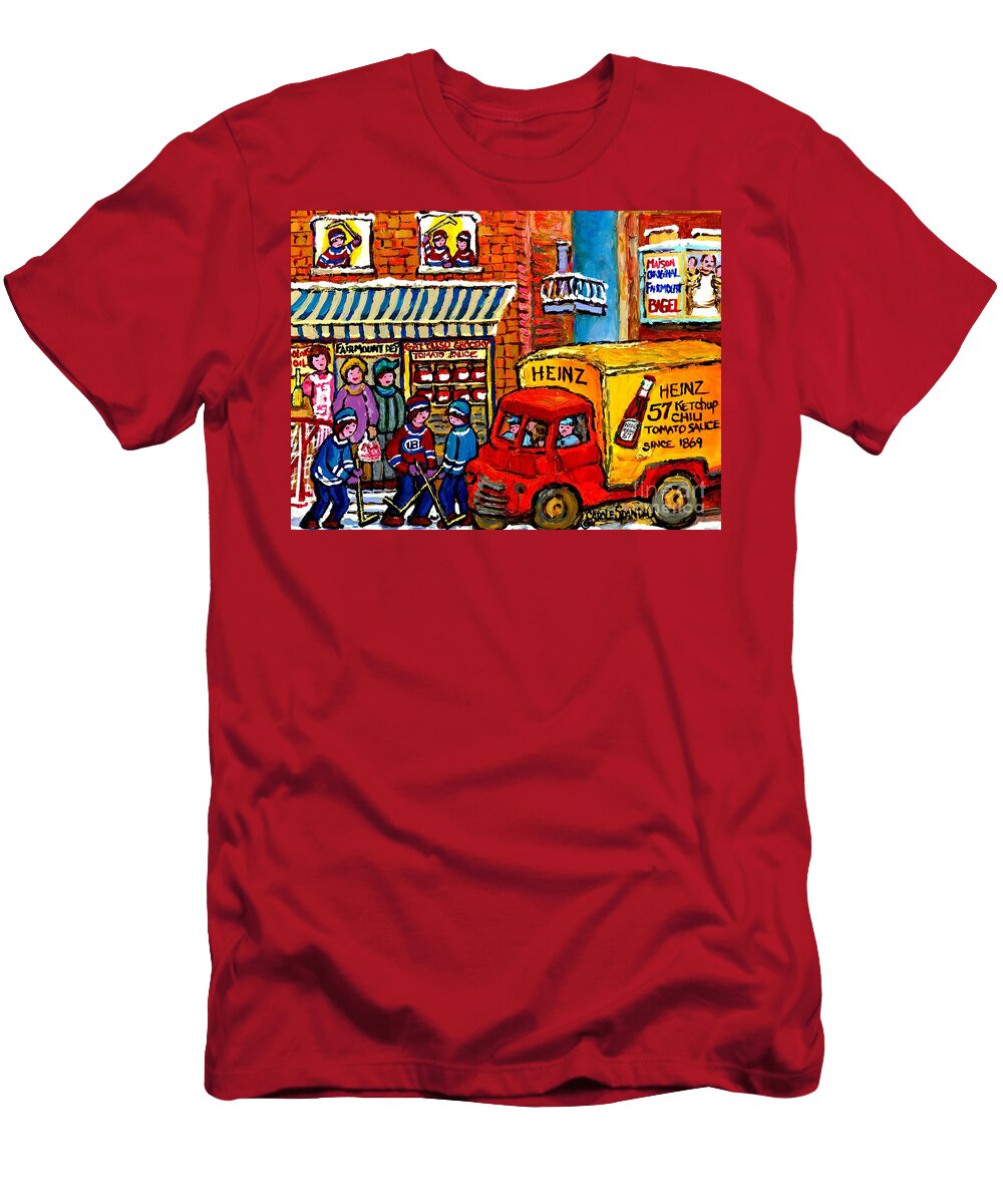 Montreal Gattuso Grocer Rue Fairmount Street Hockey Game Heinz Ketchup Delivery Truck Carole Spandau Carole Spandau T-Shirt